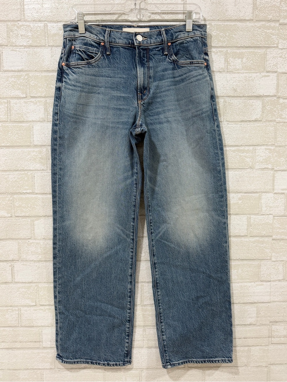 MOTHER Lil' Mid Rise Tunnel Vision Sneak Jeans In I'm A Winner - Sz - 28